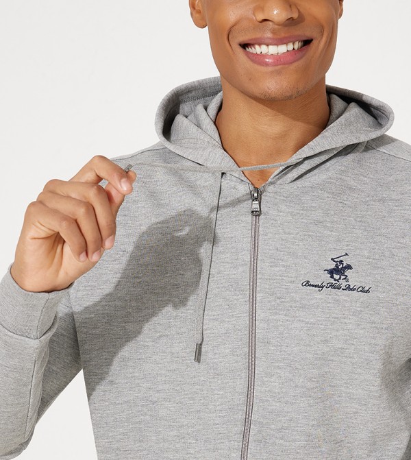 Beverly Hills Polo Club  Clothing - Grey Melange Hoodies