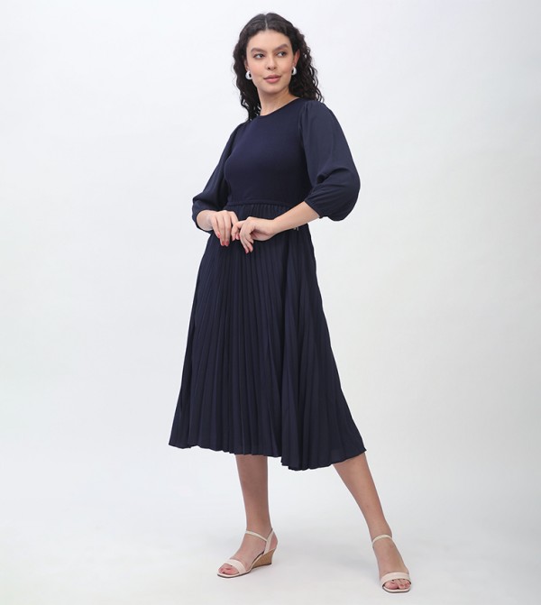 Beverly Hills Polo Club  Clothing - Navy Midi Dresses