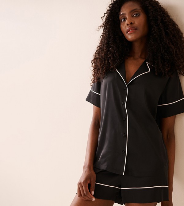 La Vie en Rose  - Black Pyjama Set