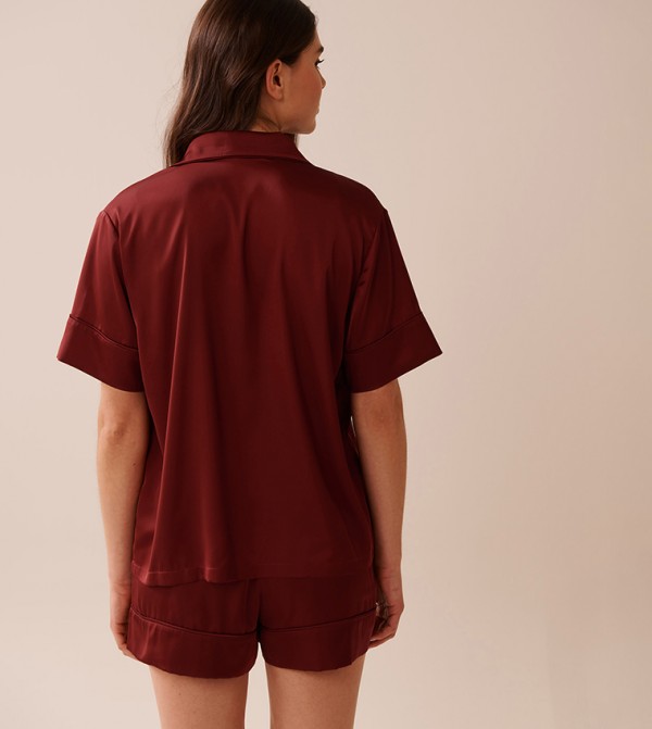 La Vie en Rose  - Maroon Pyjama Set