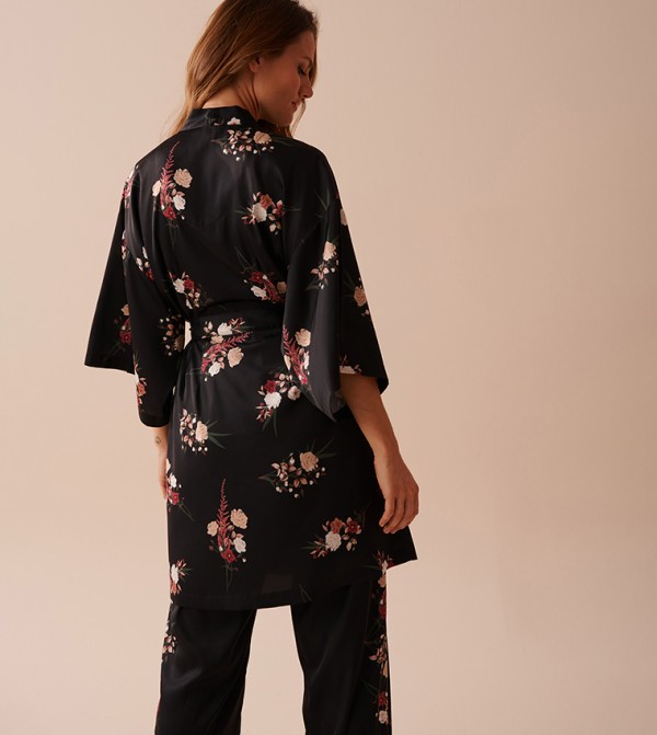 La Vie en Rose  Sleepwears & Loungewears - Black Night Robes & Kimonos