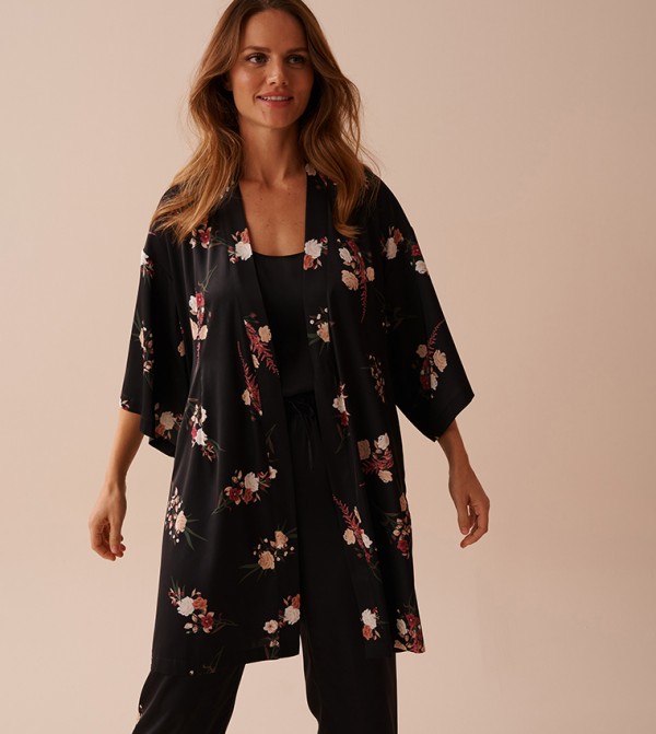 La Vie en Rose  Sleepwears & Loungewears - Black Night Robes & Kimonos