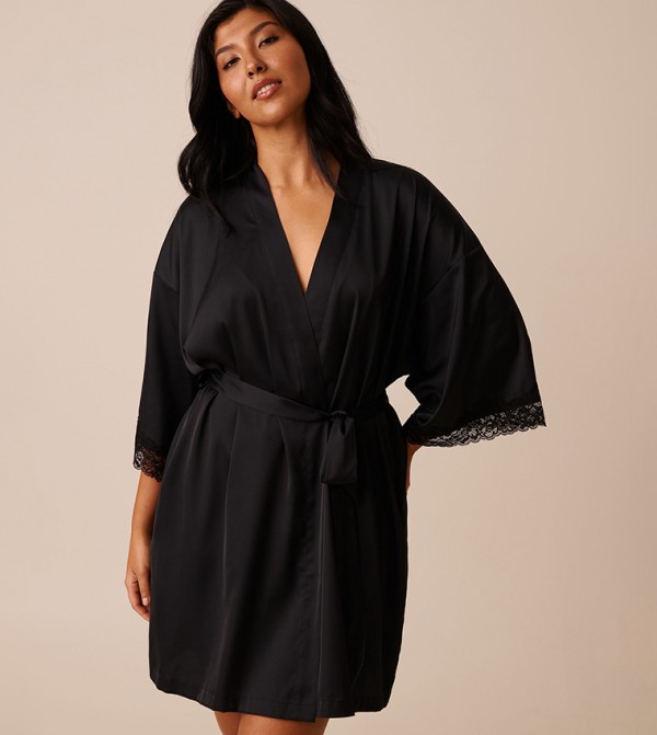 La Vie en Rose  Sleepwears & Loungewears - Black Night Robes & Kimonos
