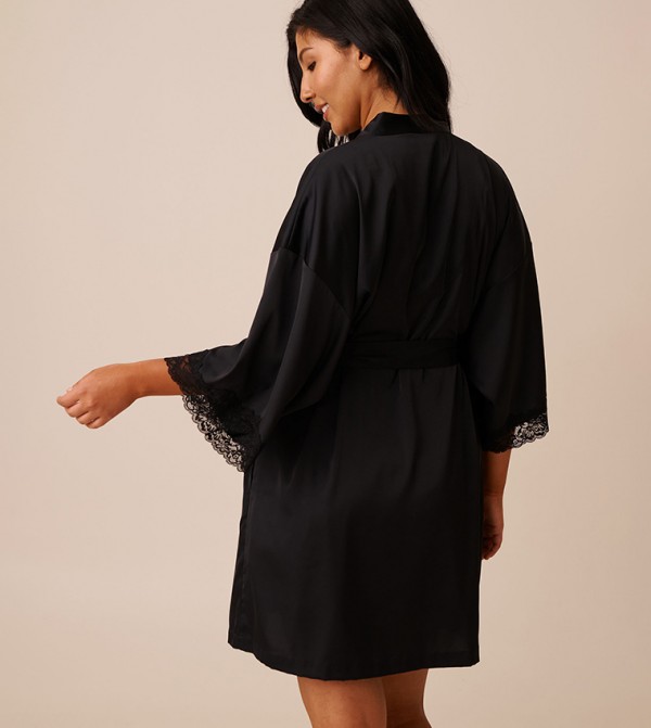 La Vie en Rose  Sleepwears & Loungewears - Black Night Robes & Kimonos