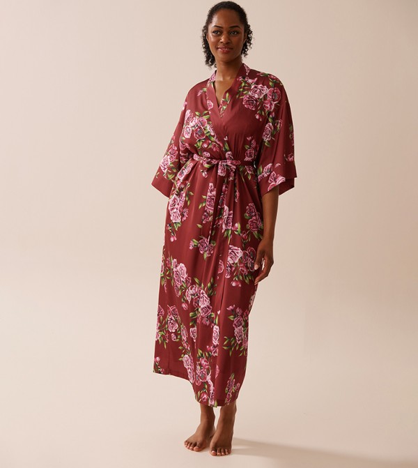 La Vie en Rose  Sleepwears & Loungewears - Maroon Night Robes & Kimonos