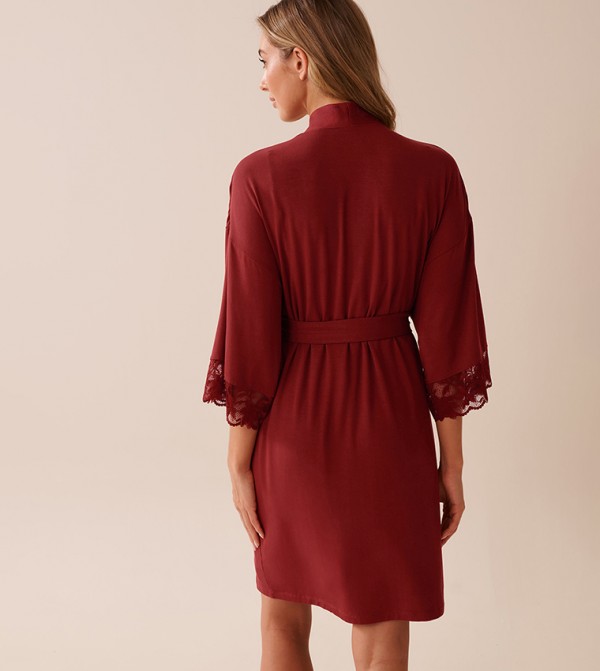 La Vie en Rose  - Maroon Night Robes & Kimonos