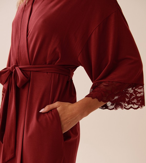 La Vie en Rose  - Maroon Night Robes & Kimonos