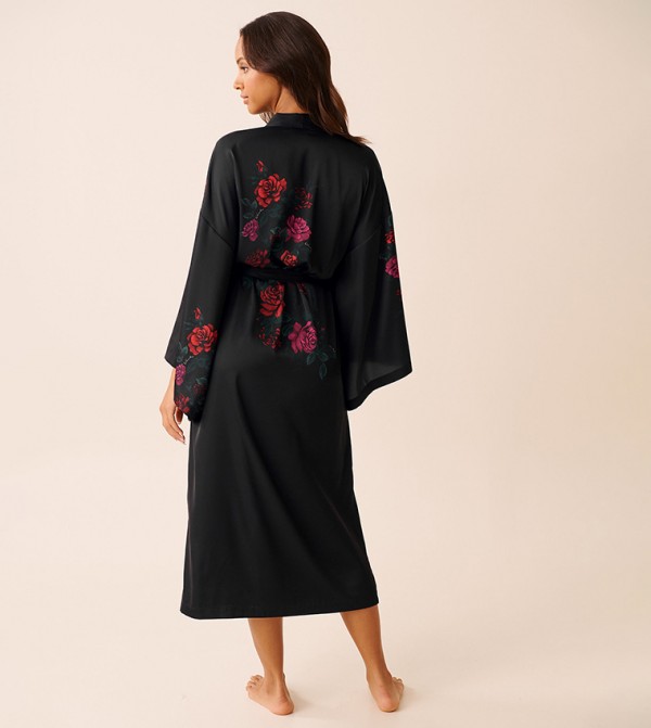 La Vie en Rose  - Black Night Robes & Kimonos