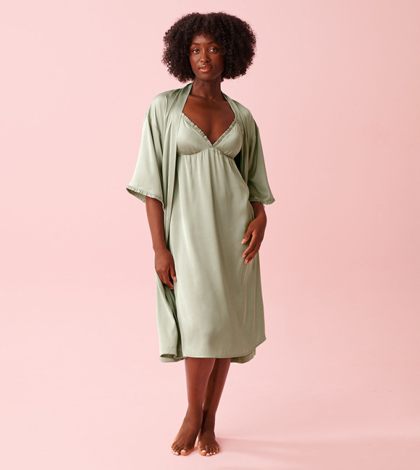 La Vie en Rose  Sleepwears & Loungewears - Green Night Robes & Kimonos