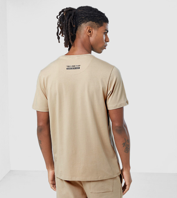 F5  - Beige Casual T-Shirts
