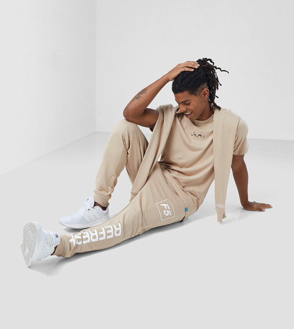 F5  - Beige Casual T-Shirts