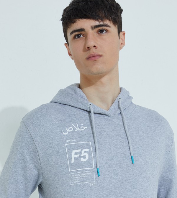 F5 F5 - رمادي Fashion Hoodie