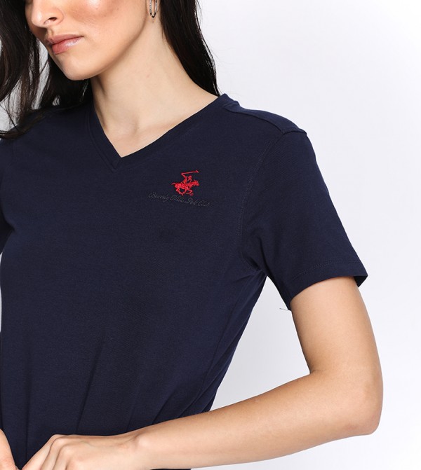 Beverly Hills Polo Club  T-Shirts - Navy Casual T-Shirts