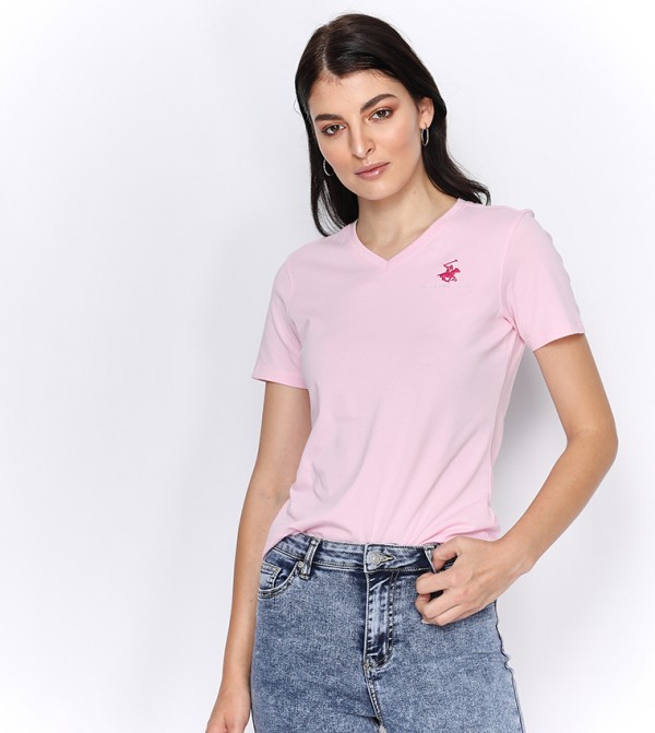 Beverly Hills Polo Club  T-Shirts - Pink Casual T-Shirts