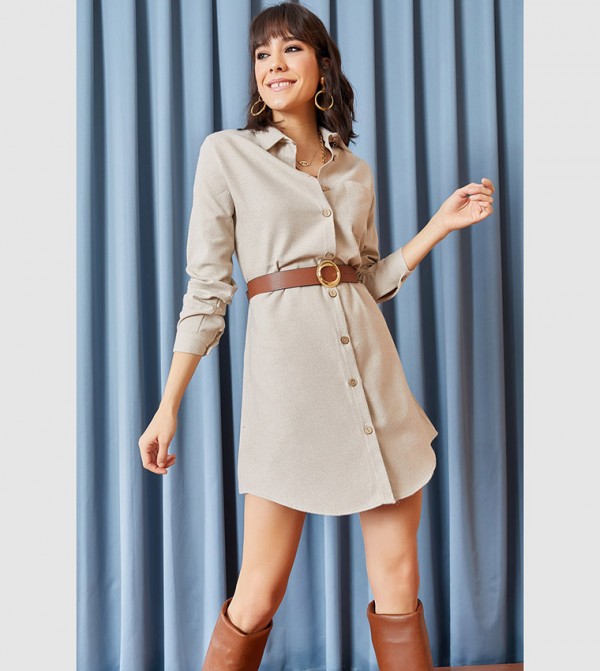 Olalook  - Beige Casual Dresses