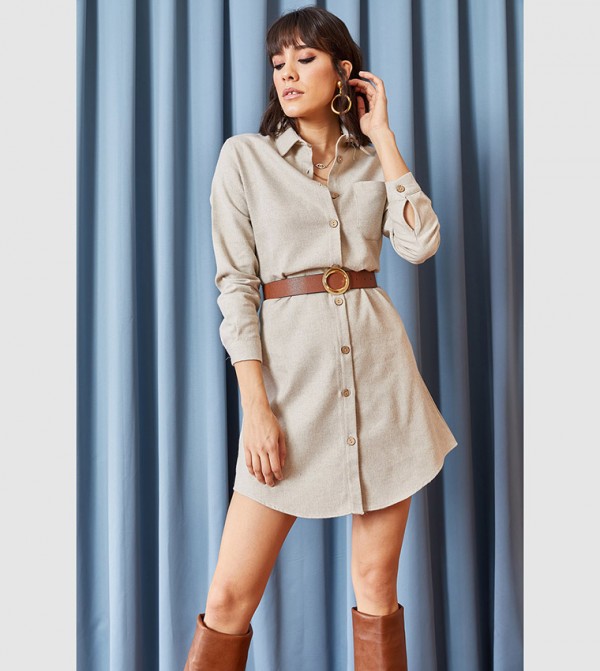 Olalook  - Beige Casual Dresses