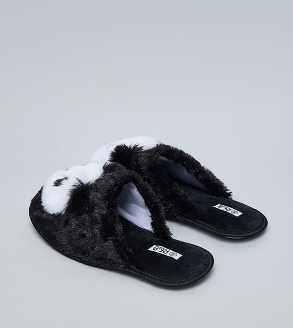 R&B  Bedroom Slippers - Black Bedroom Slippers
