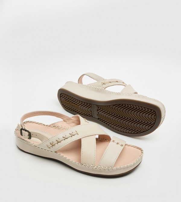 Hush Puppies Hush Puppies - Beige Flat Sandals