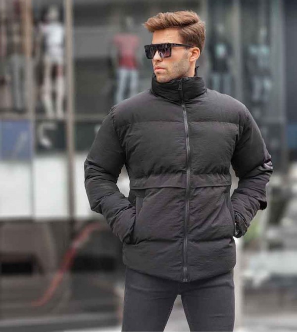 Grey puffer deals jacket mens