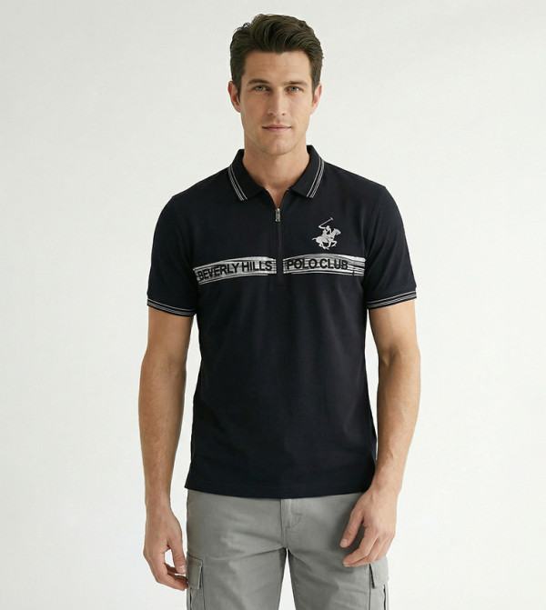 Beverly Hills Polo Club  T-Shirts - NAVY BLUE Polo T-shirts
