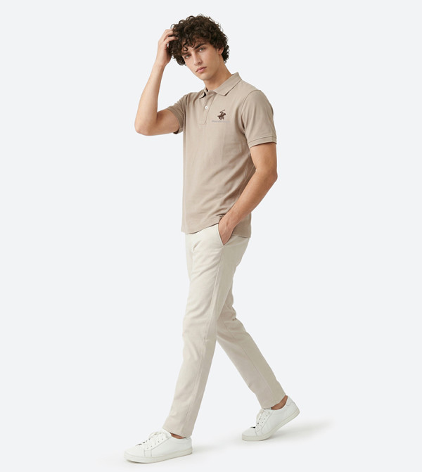 Beverly Hills Polo Club  Polo T-Shirts - Beige Polo T-shirts