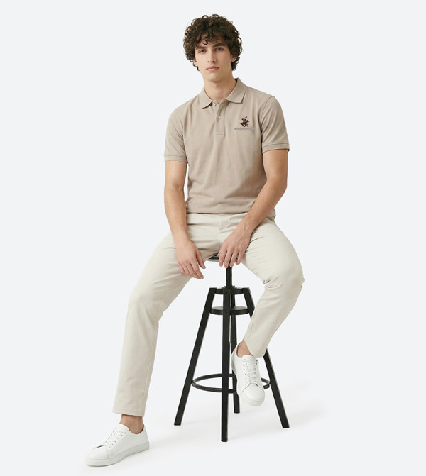 Beverly Hills Polo Club  Polo T-Shirts - Beige Polo T-shirts