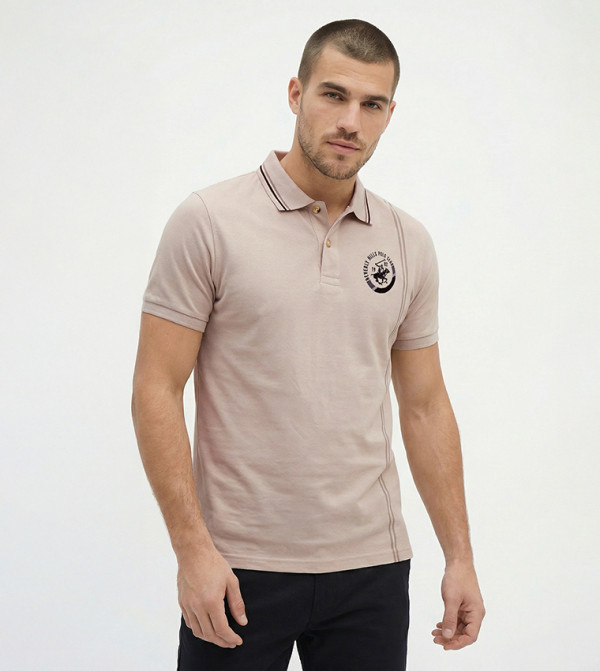 Beverly Hills Polo Club  Clothing - Beige Polo T-shirts