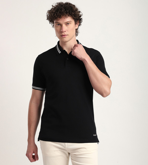 Beverly Hills Polo Club  Polo T-Shirts - Black Polo T-shirts