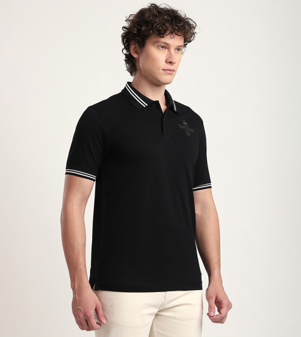 Beverly Hills Polo Club  Polo T-Shirts - Black Polo T-shirts