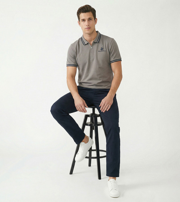 Beverly Hills Polo Club  Clothing - Light Brown Polo T-shirts