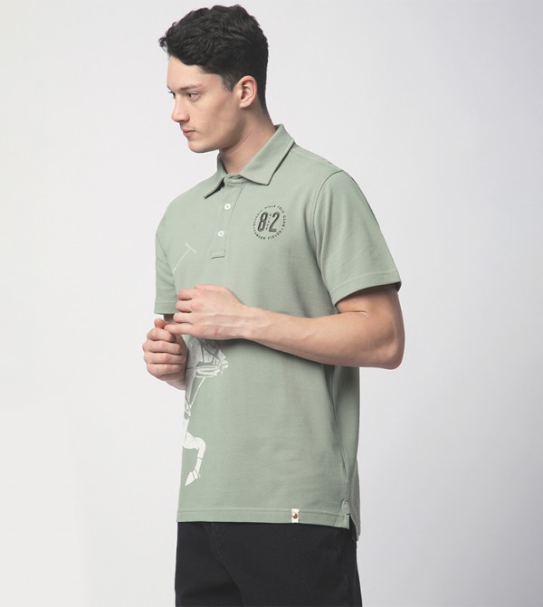 Beverly Hills Polo Club  Polo T-Shirts - Green Polo T-shirts