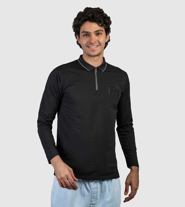 Beverly Hills Polo Club  Polo T-Shirts - Black Polo T-shirts