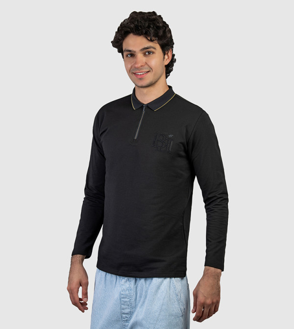 Beverly Hills Polo Club  Polo T-Shirts - Black Polo T-shirts
