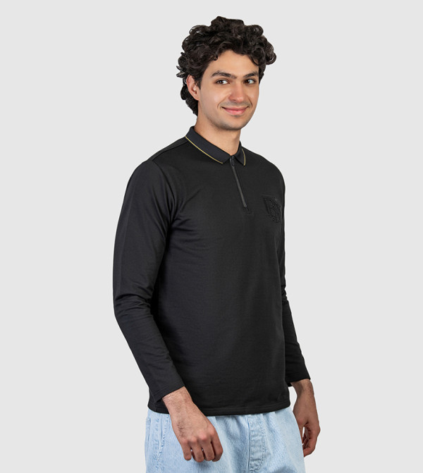 Beverly Hills Polo Club  Polo T-Shirts - Black Polo T-shirts