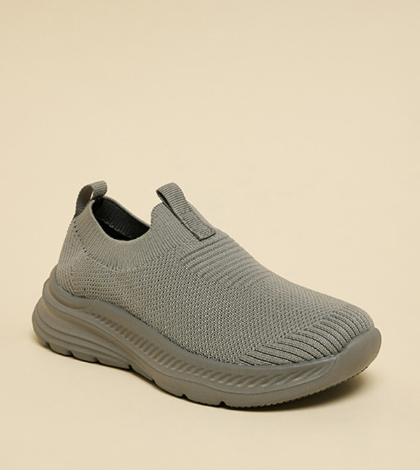 R&B R&B - Grey Casual Slip-On's