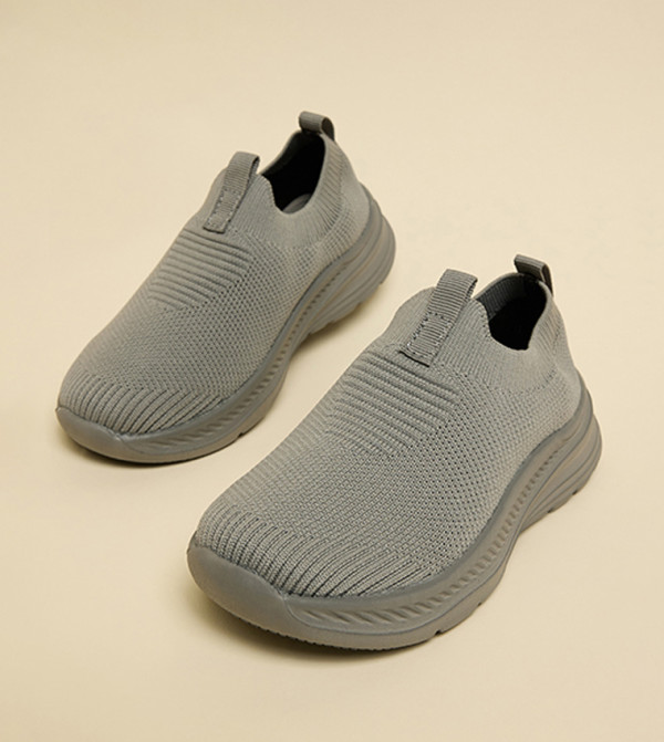 R&B R&B - Grey Casual Slip-On's
