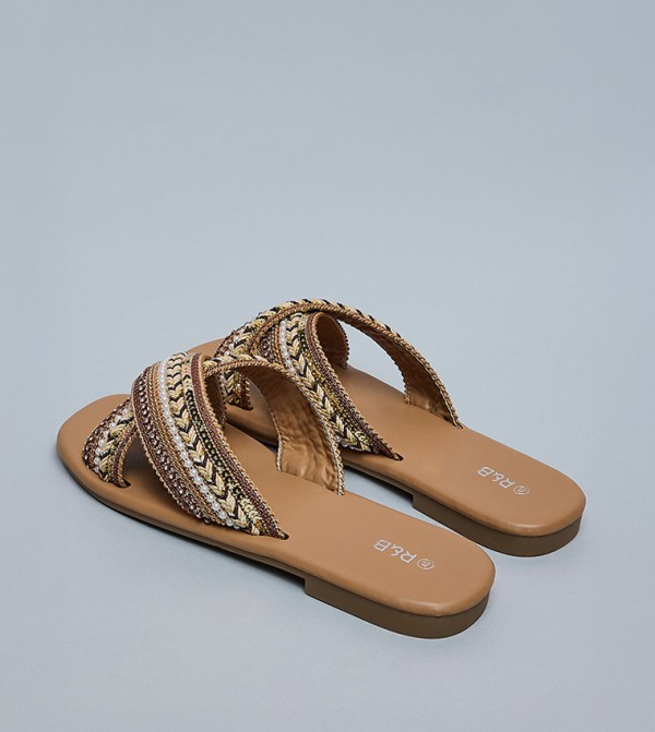 أر آند بي - بني Flat Sandals