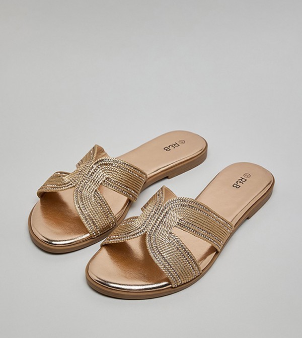 أر آند بي أر آند بي - ذهبي Flat Sandals
