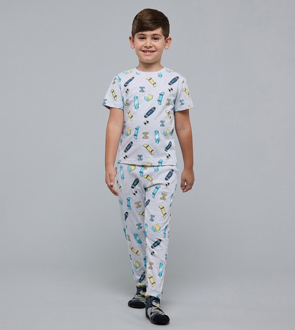 أر آند بي  ملابس - رمادي مجموعات بلايز وبيجامة