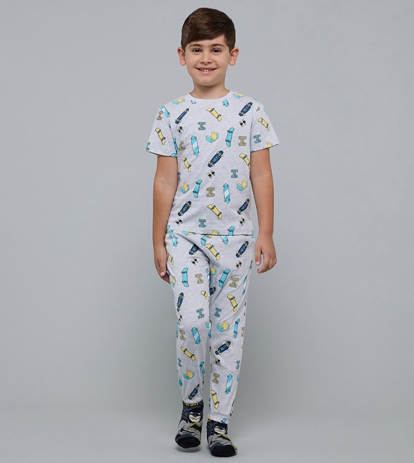 أر آند بي  ملابس - رمادي مجموعات بلايز وبيجامة