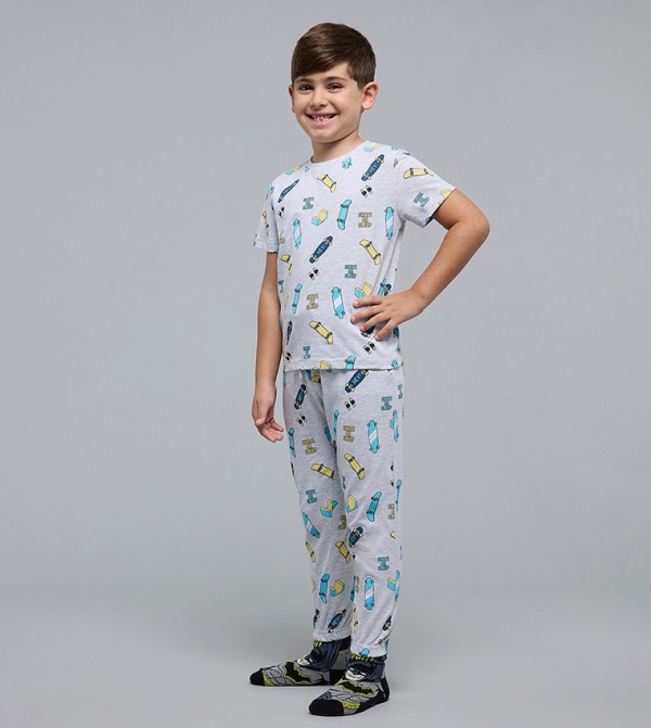 أر آند بي  ملابس - رمادي مجموعات بلايز وبيجامة