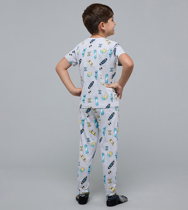 أر آند بي  ملابس - رمادي مجموعات بلايز وبيجامة