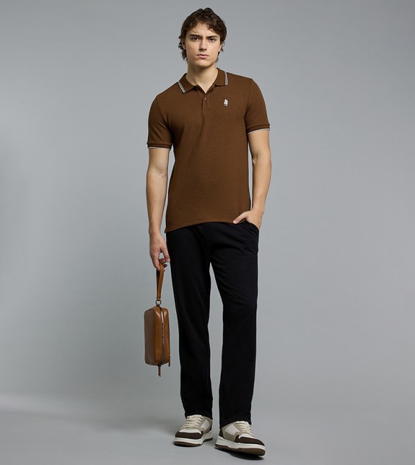 R&B Men - Brown Polo T-shirts