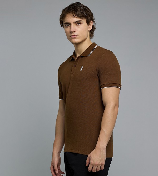 R&B Men - Brown Polo T-shirts