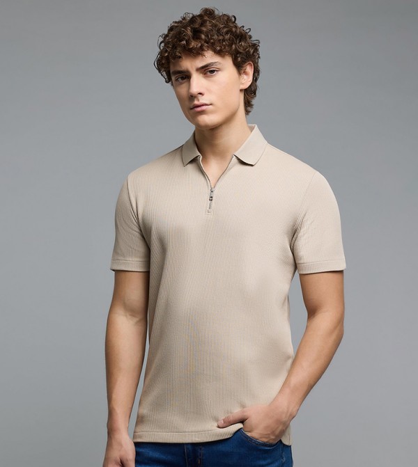 R&B Men - Beige Polo T-shirts