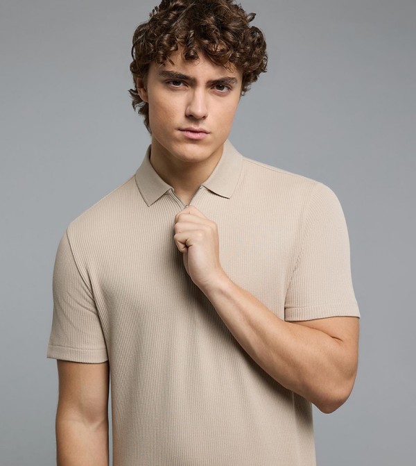 R&B Men - Beige Polo T-shirts