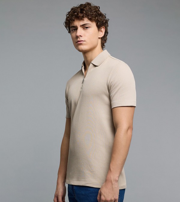 R&B Men - Beige Polo T-shirts