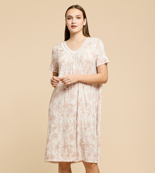 أر آند بي  ملابس ليلية وقمصان نوم  - بيج Night Dress & Gowns