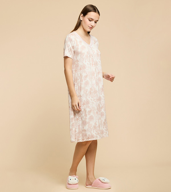 أر آند بي  ملابس ليلية وقمصان نوم  - بيج Night Dress & Gowns