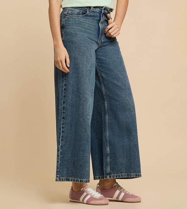 R&B  Wide Leg Jeans - Blue Wide Leg Jeans